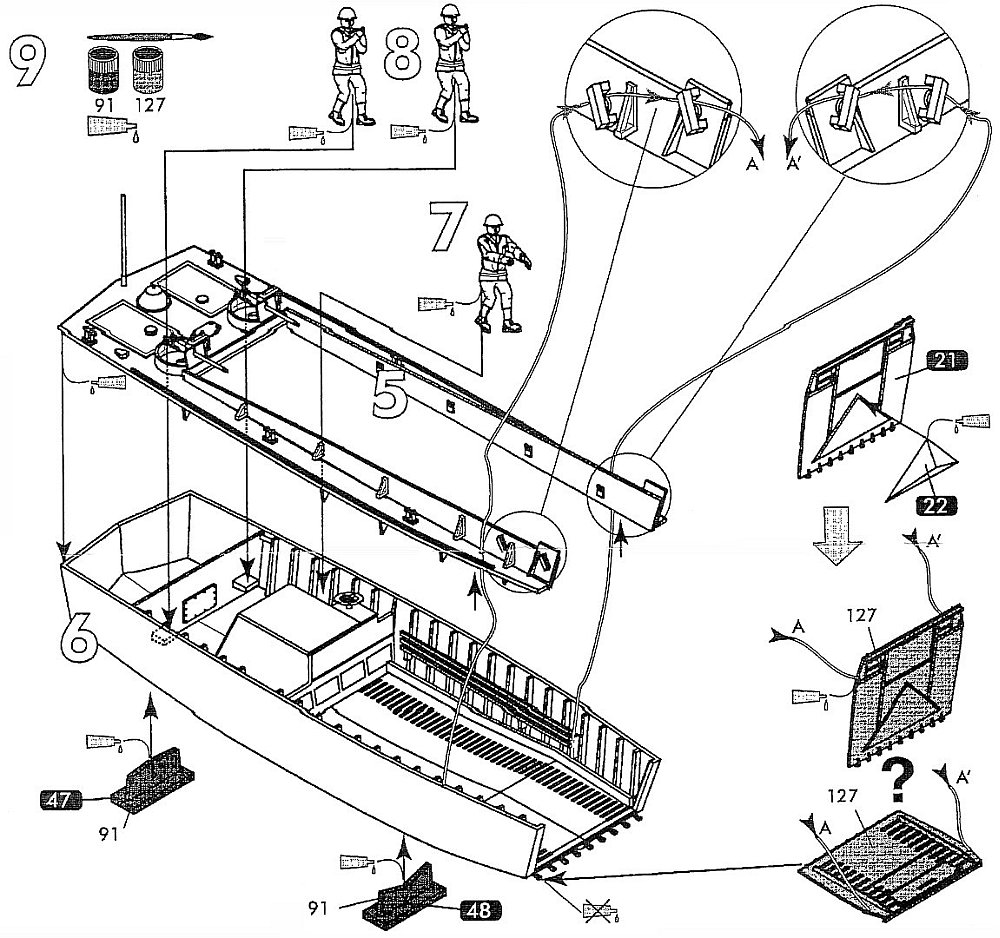 Heller, LCVP Landing Craft Vehicle and Personnel, Kit No 