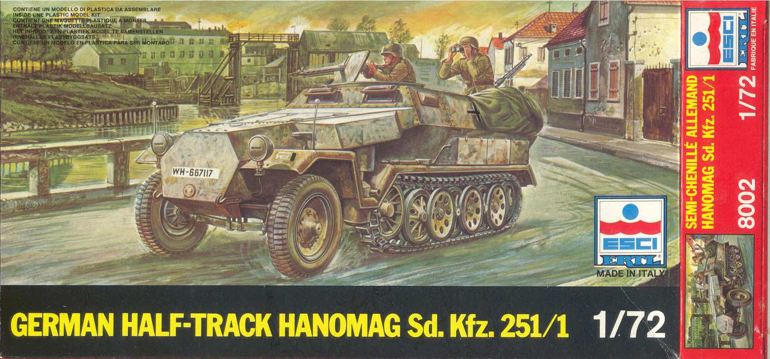 ESCI ERTL 1/72nd scale WWII German Hanomag Halftrack Sd Kfz 251/16 Flamethrowe 