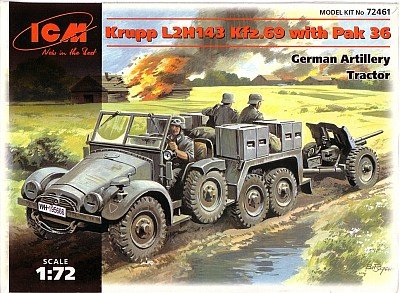 69 W/Pak 36 ICM 1:72 scale kit Krupp L2H143 Kfz Artill' Tractor   ICM72461