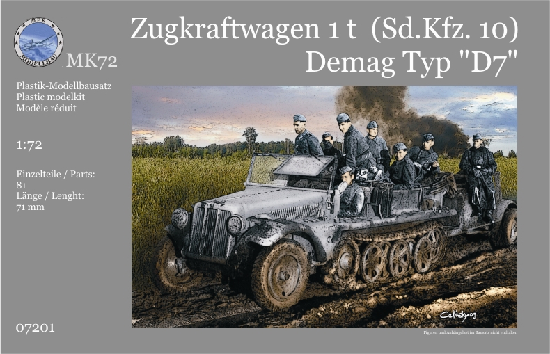 1 t Half Track Special Armour 1/72 Sd Kfz 10 Demag D7 