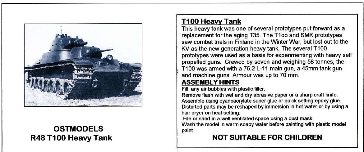 Ostmodels T100 Russian Heavy Tank